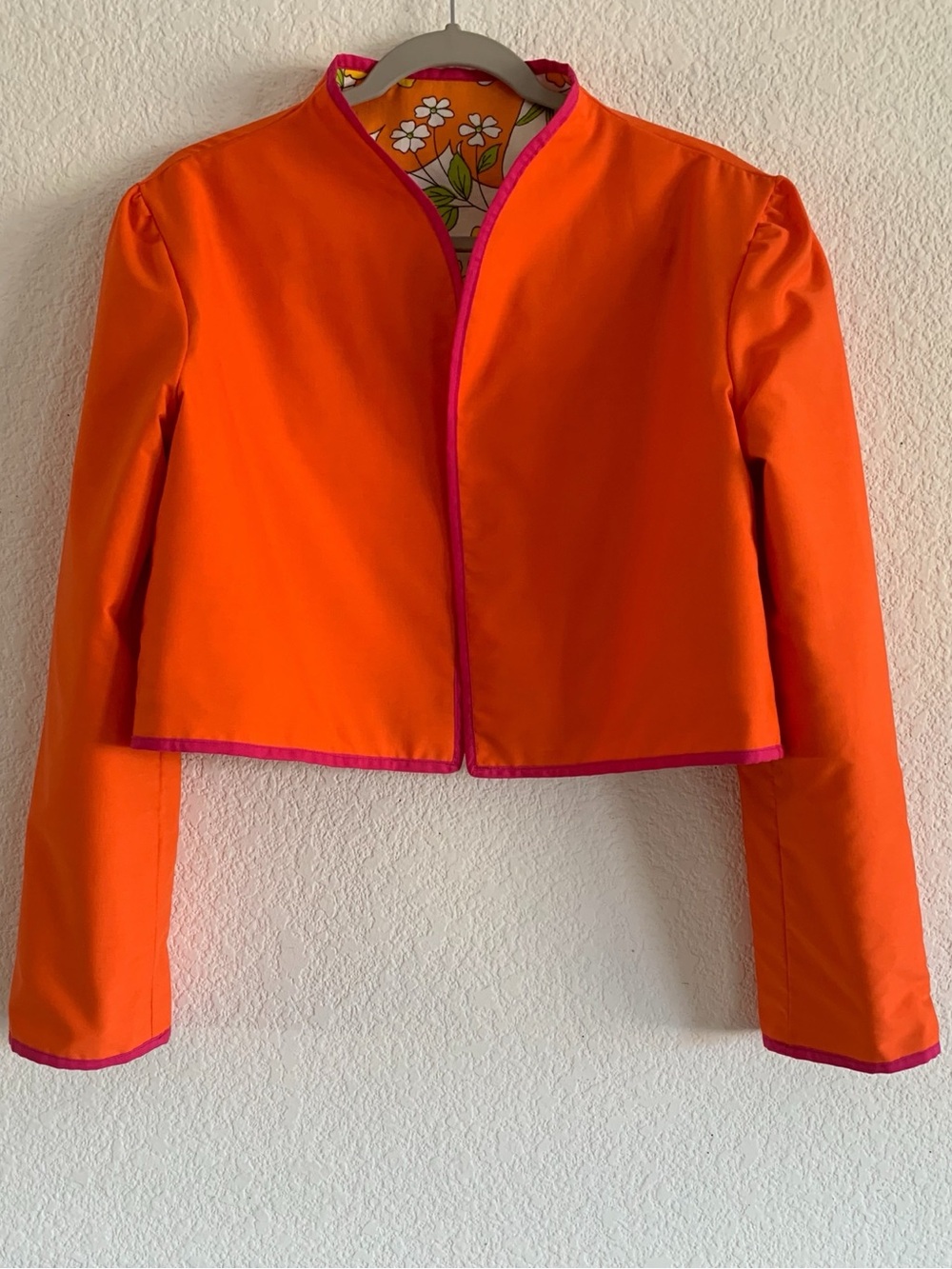 Floral Cropped Accent Jacket in Yellow & Orange - Picture 2 of 6